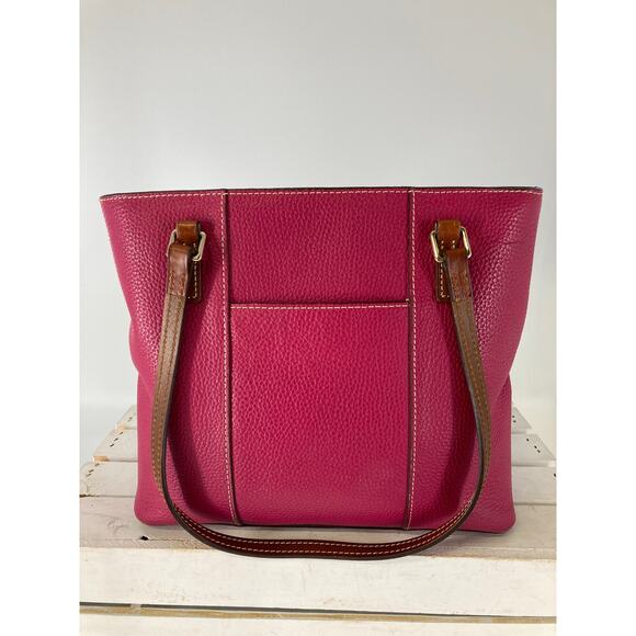 DOONEY & BOURKE MEDIUM SIZE PINK PEBBLED LEATHER SHOULDER BAG - Picture 4 of 16